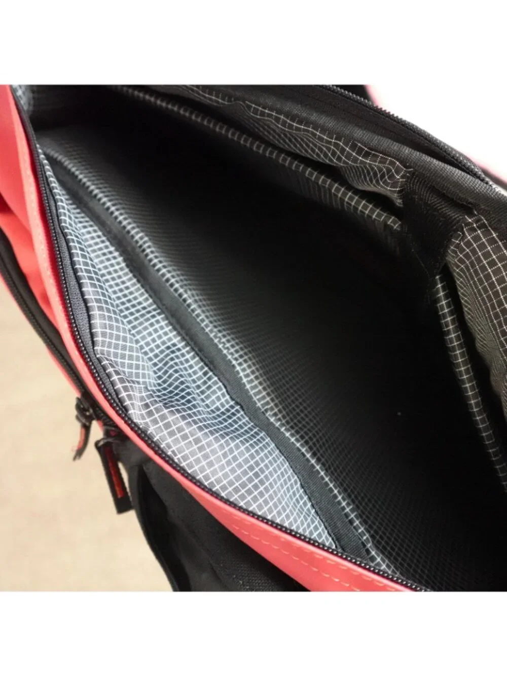 Shrine Backpack Black Red Solid Sneaker Compartment Travel